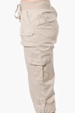 Canada Weather Gear Tie Waist Cargo Capris - Beige