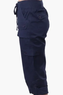 Canada Weather Gear Tie Waist Cargo Capris - Navy