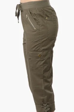 Canada Weather Gear Tie Waist Cargo Capris - Olive