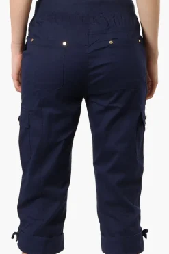 Canada Weather Gear Tie Waist Cargo Capris - Navy