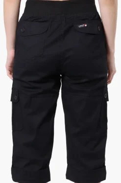 Canada Weather Gear Tie Waist Cargo Capris - Black