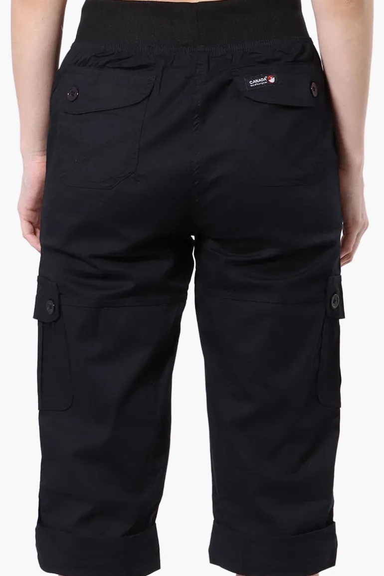 Canada Weather Gear Tie Waist Cargo Capris - Black