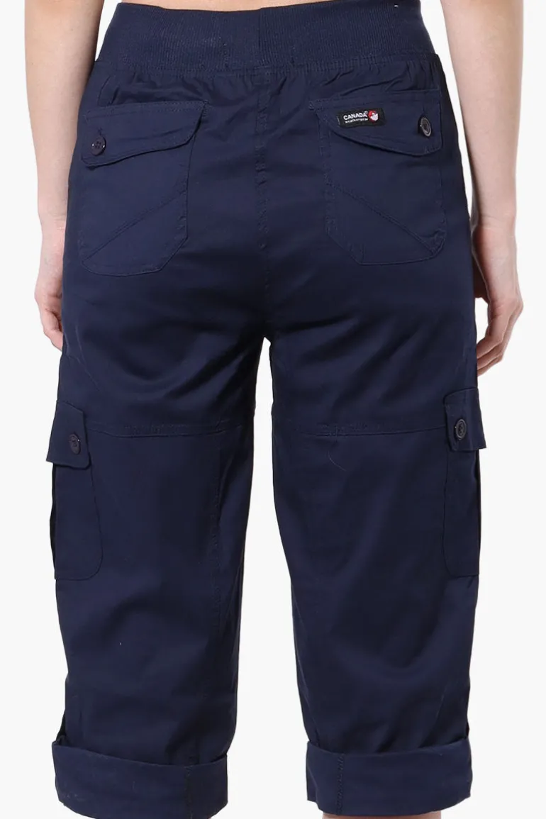 Canada Weather Gear Tie Waist Cargo Capris - Navy