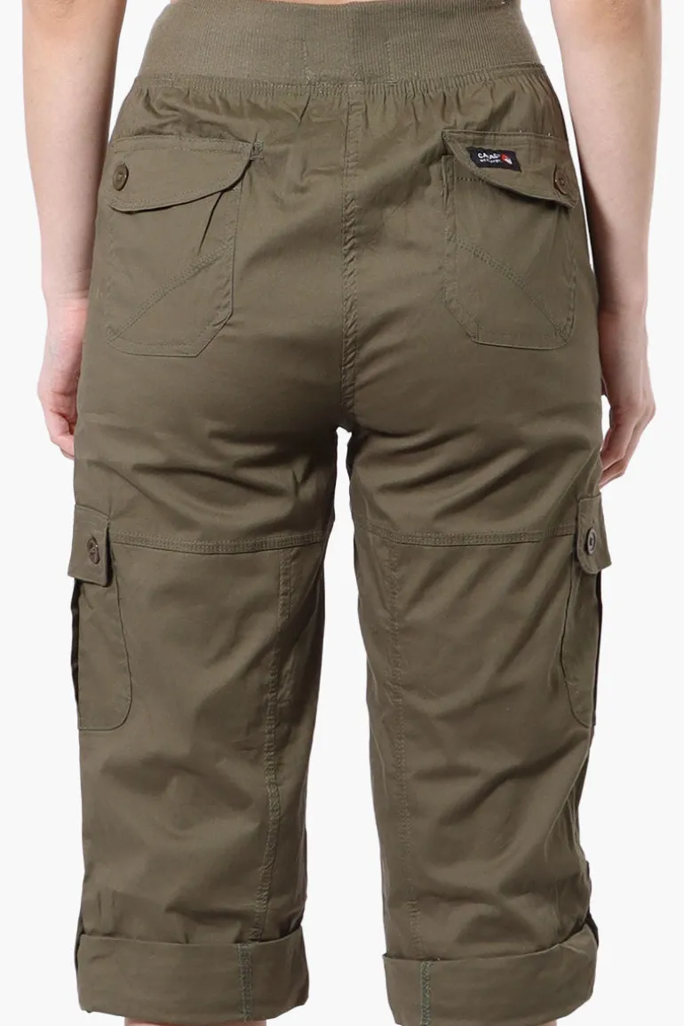 Canada Weather Gear Tie Waist Cargo Capris - Olive