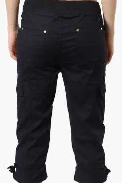 Canada Weather Gear Tie Waist Cargo Capris - Black