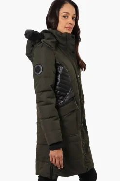 Canada Weather Gear Vegan Leather Insert Parka Jacket - Olive
