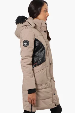 Canada Weather Gear Vegan Leather Insert Parka Jacket - Beige