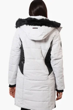 Canada Weather Gear Vegan Leather Insert Parka Jacket - Grey