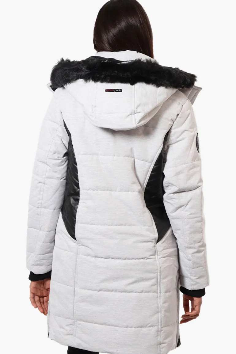 Canada Weather Gear Vegan Leather Insert Parka Jacket - Grey