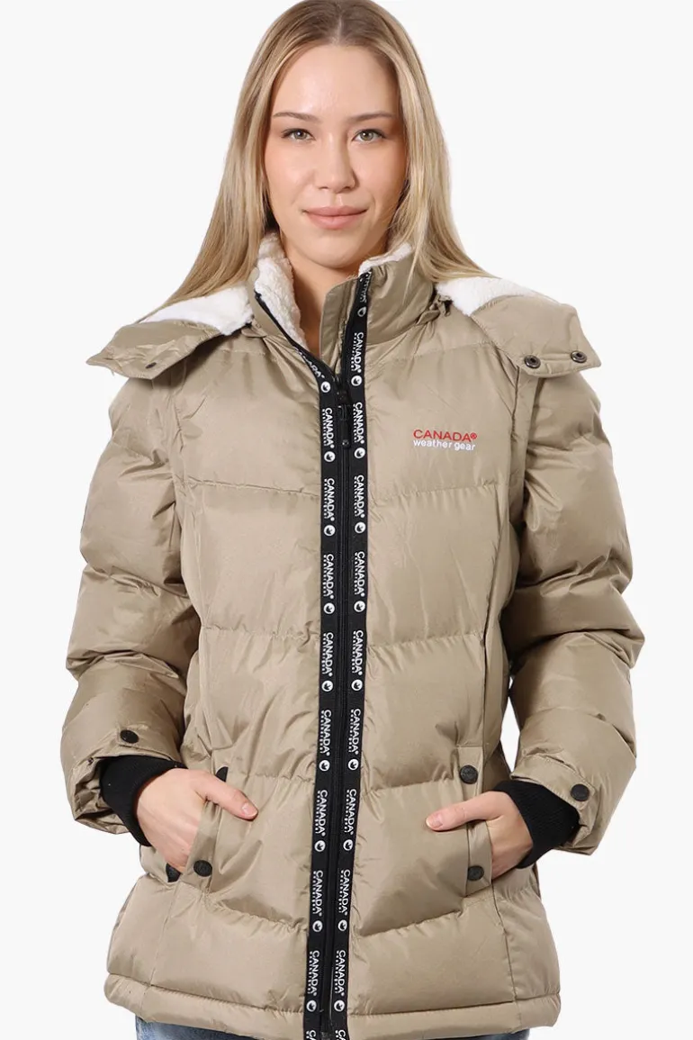 Canada Weather Gear Zip Off Sleeve Bomber Jacket - Taupe