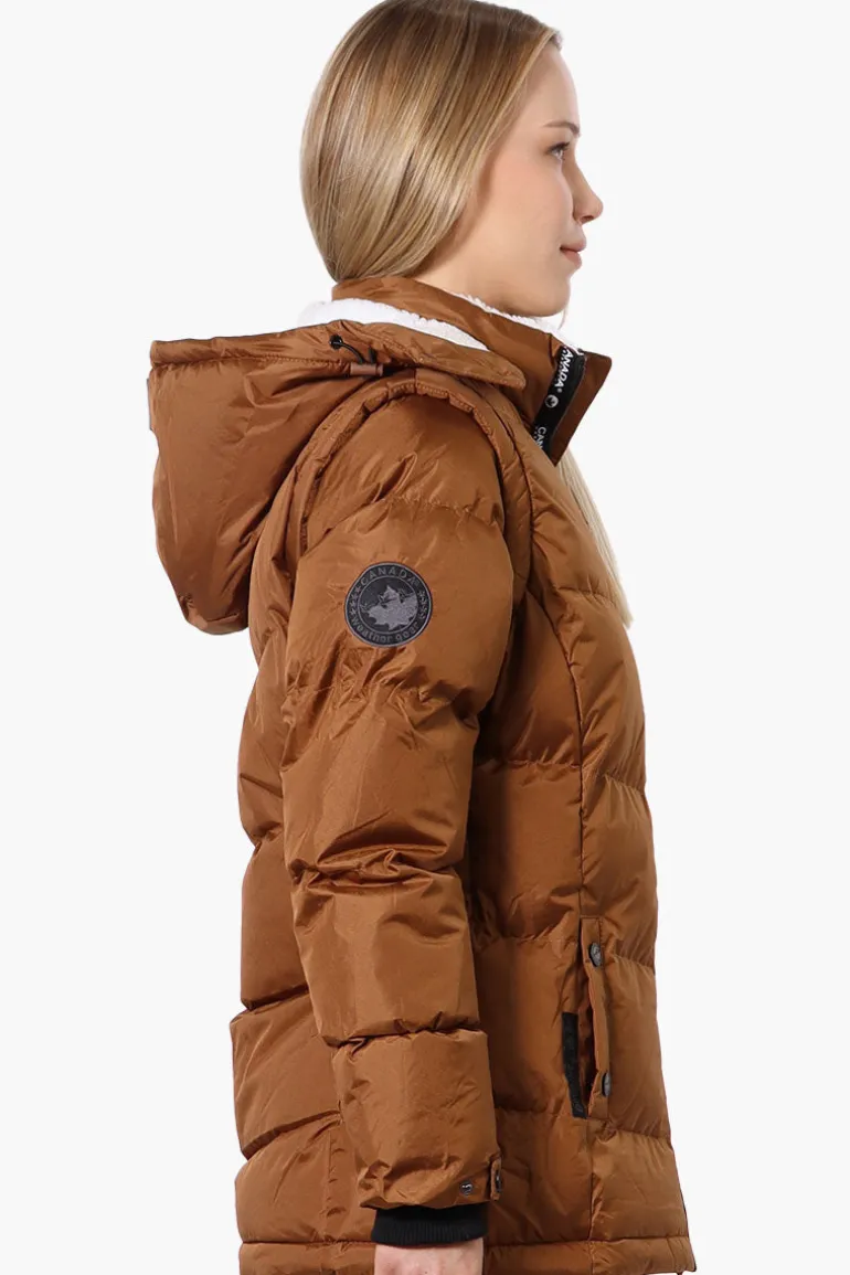 Canada Weather Gear Zip Off Sleeve Bomber Jacket - Brown