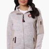 Canada Weather Gear Zip Up Sleeve Pocket Fleece Lightweight Jacket - Beige