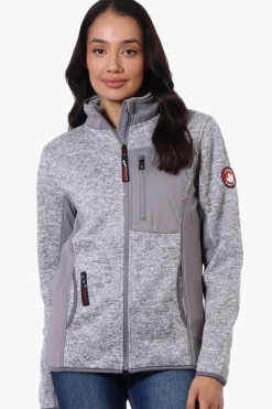 Canada Weather Gear Zip Up Chest Pocket Fleece Lightweight Jacket - Grey