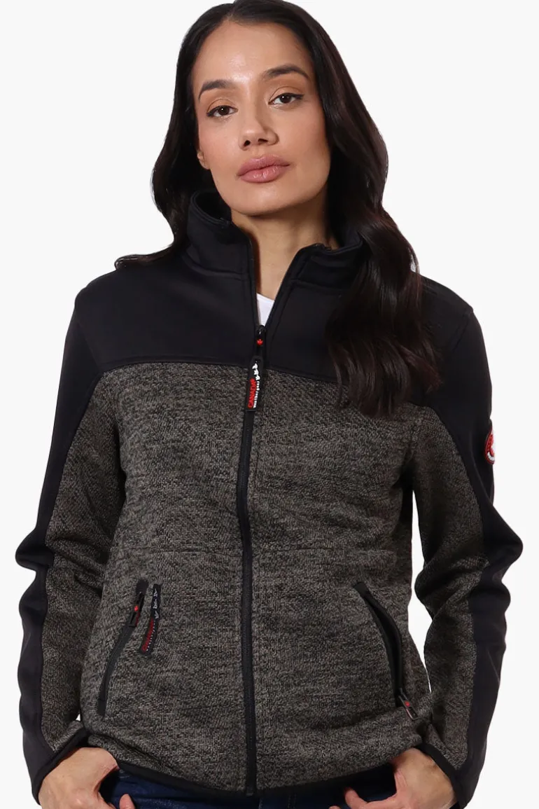 Canada Weather Gear Zip Up Sweater Fleece Lightweight Jacket - Black