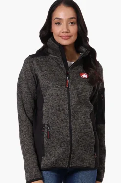 Canada Weather Gear Zip Up Sleeve Pocket Fleece Lightweight Jacket - Black