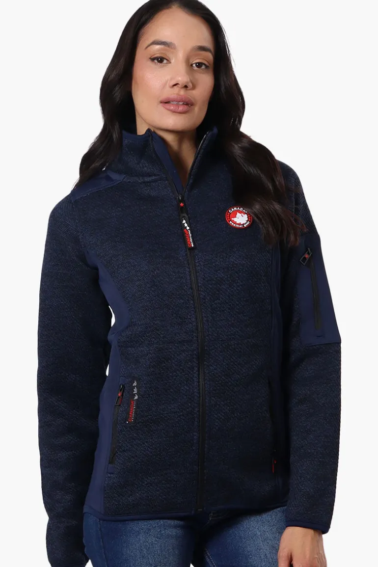 Canada Weather Gear Zip Up Sleeve Pocket Fleece Lightweight Jacket - Navy