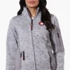 Canada Weather Gear Zip Up Sleeve Pocket Fleece Lightweight Jacket - Grey