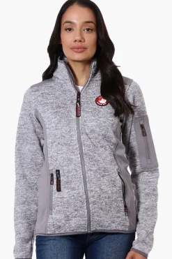 Canada Weather Gear Zip Up Sleeve Pocket Fleece Lightweight Jacket - Grey