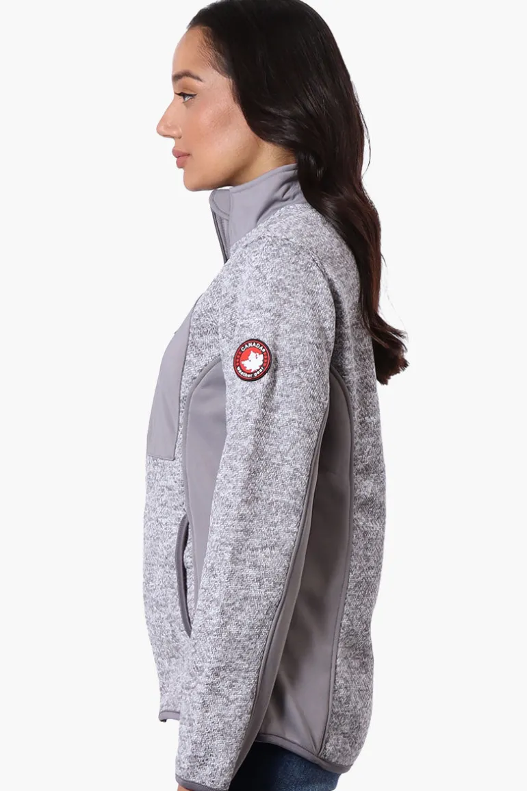 Canada Weather Gear Zip Up Chest Pocket Fleece Lightweight Jacket - Grey