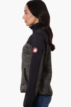 Canada Weather Gear Zip Up Sweater Fleece Lightweight Jacket - Black