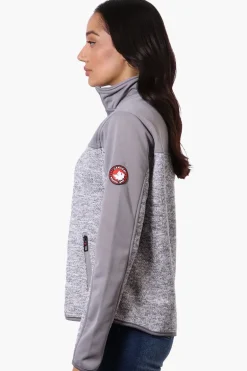 Canada Weather Gear Zip Up Sweater Fleece Lightweight Jacket - Grey