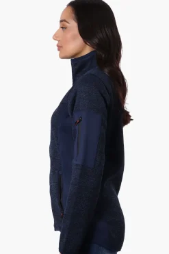 Canada Weather Gear Zip Up Sleeve Pocket Fleece Lightweight Jacket - Navy