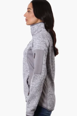 Canada Weather Gear Zip Up Sleeve Pocket Fleece Lightweight Jacket - Grey