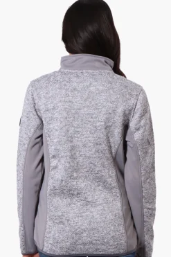 Canada Weather Gear Zip Up Chest Pocket Fleece Lightweight Jacket - Grey