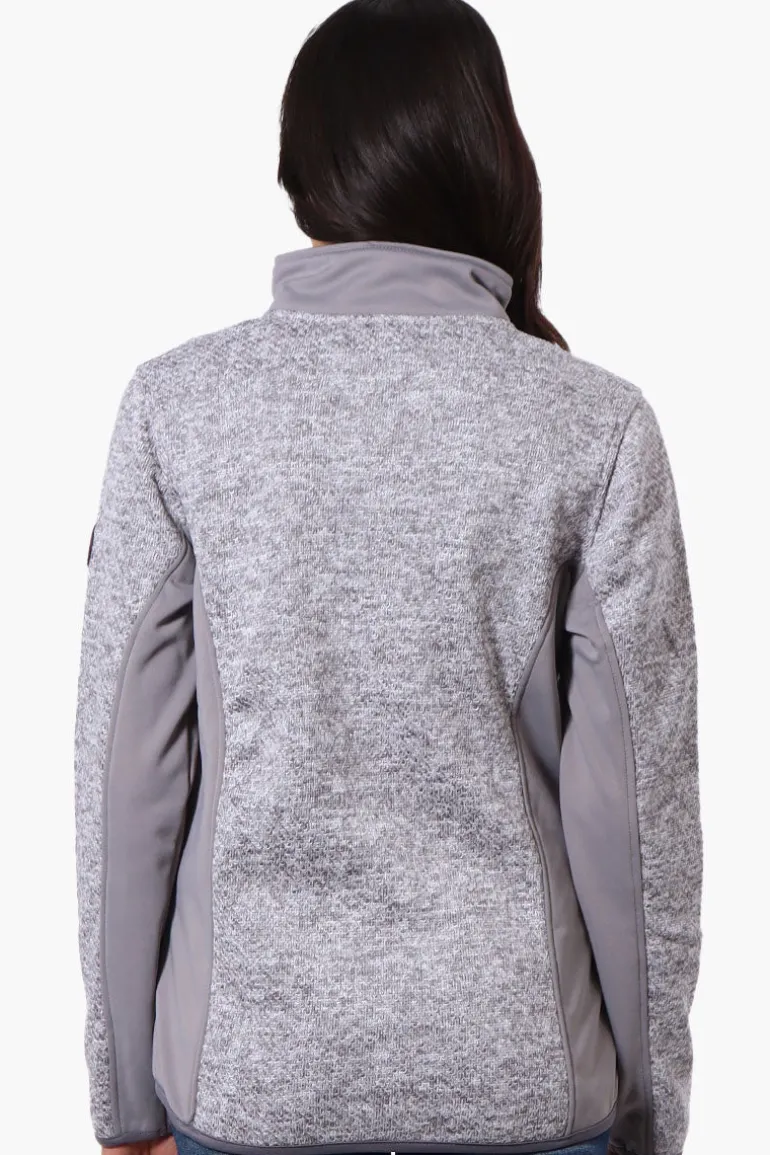 Canada Weather Gear Zip Up Chest Pocket Fleece Lightweight Jacket - Grey