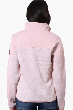 Canada Weather Gear Zip Up Sweater Fleece Lightweight Jacket - Pink