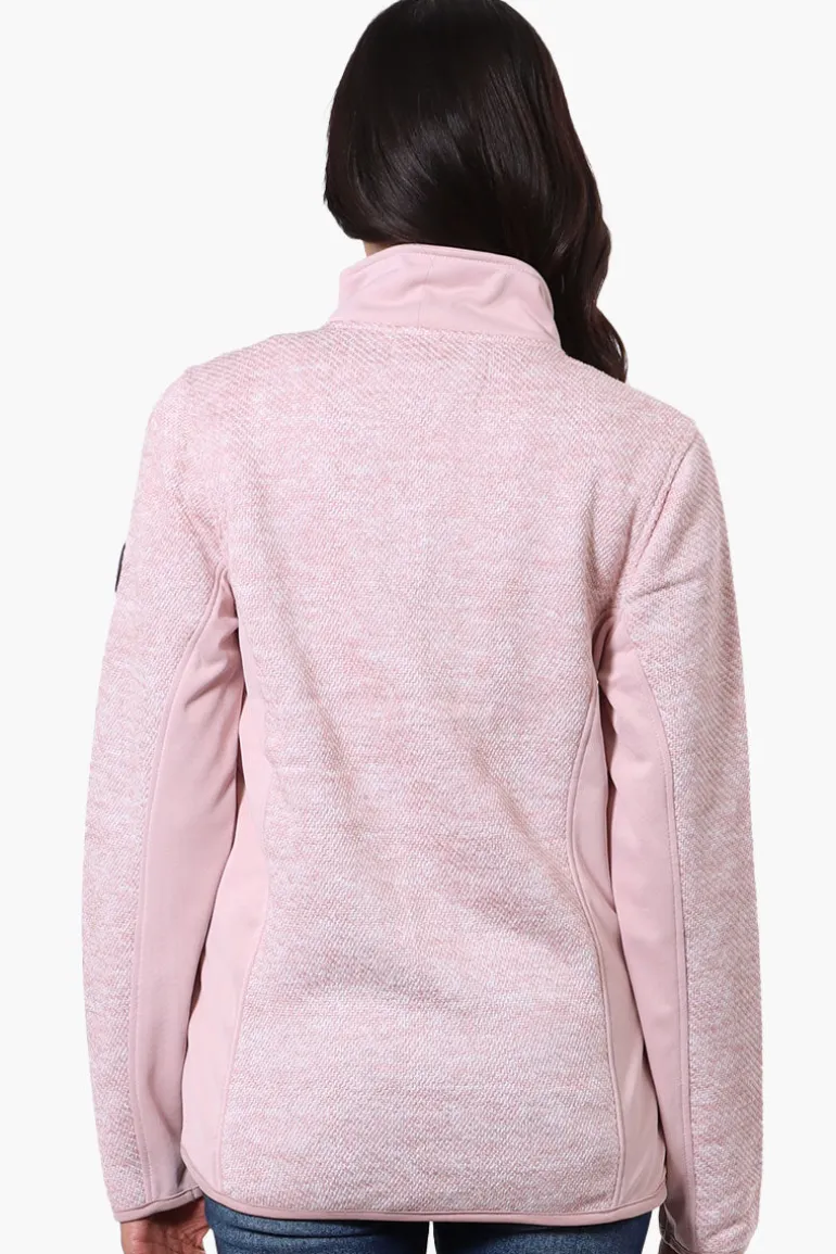 Canada Weather Gear Zip Up Chest Pocket Fleece Lightweight Jacket - Pink