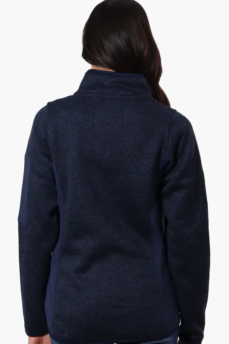 Canada Weather Gear Zip Up Sleeve Pocket Fleece Lightweight Jacket - Navy