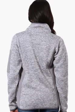 Canada Weather Gear Zip Up Sleeve Pocket Fleece Lightweight Jacket - Grey