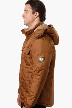 Canada Work Gear 4 Pocket Sherpa Lined Hood Bomber Jacket - Brown