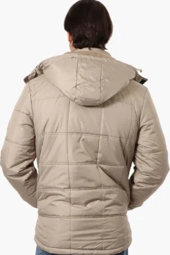 Canada Work Gear 4 Pocket Sherpa Lined Hood Bomber Jacket - Beige