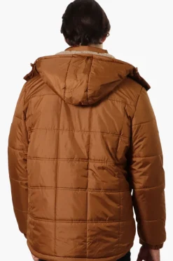 Canada Work Gear 4 Pocket Sherpa Lined Hood Bomber Jacket - Brown