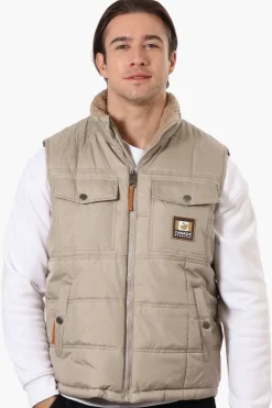 Canada Work Gear Sherpa Collar Bubble Vest - Beige
