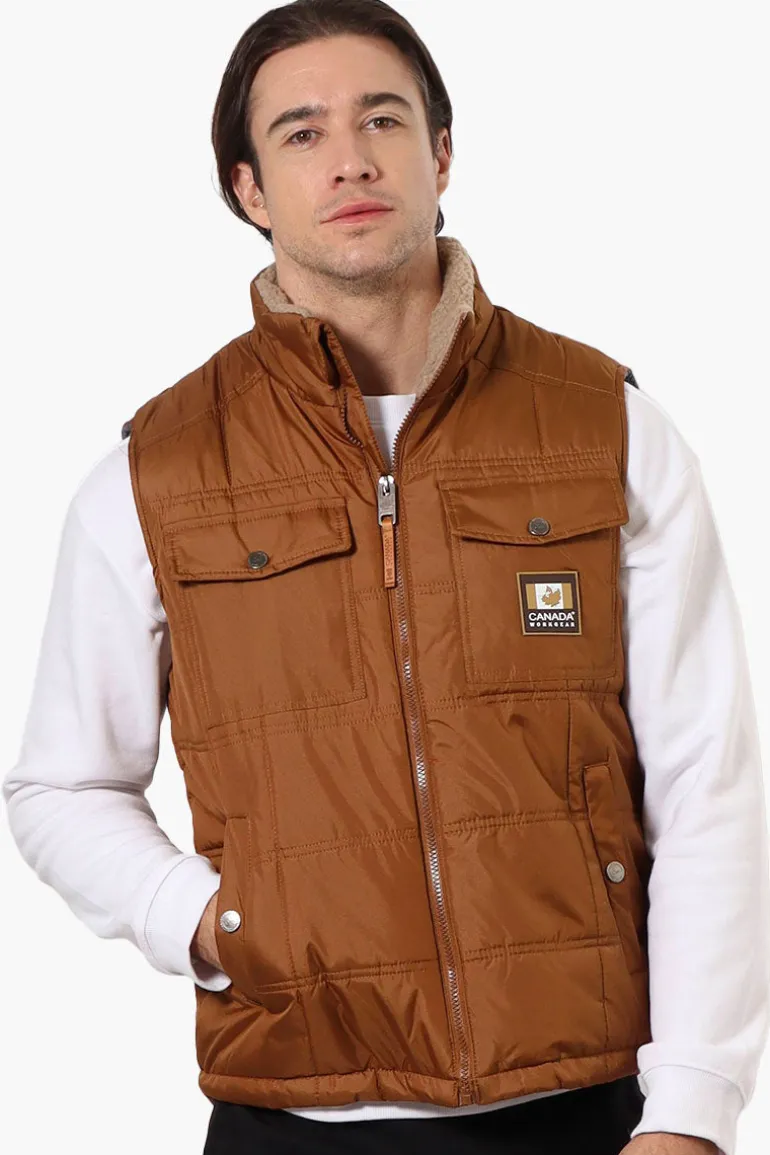 Canada Work Gear Sherpa Collar Bubble Vest - Brown