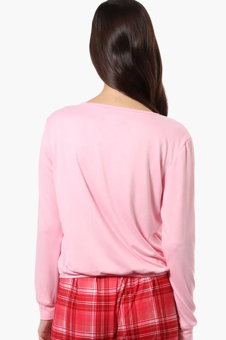 Cuddly Canuckies I'm Not For Everyone Print Pajama Top - Pink