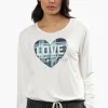 Cuddly Canuckies Love To Sleep Print Pajama Top - White