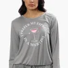 Cuddly Canuckies Martini Print Pajama Top - Grey