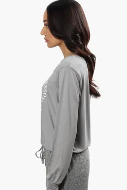 Cuddly Canuckies Martini Print Pajama Top - Grey
