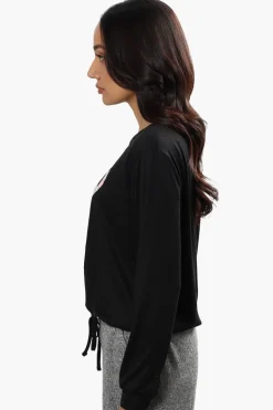 Cuddly Canuckies Oh Deer Print Pajama Top - Black
