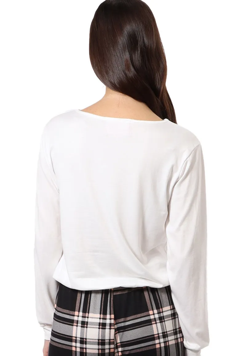 Cuddly Canuckies Oh Deer Print Pajama Top - White