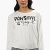 Cuddly Canuckies Pawsitive Vibes Print Pajama Top - White