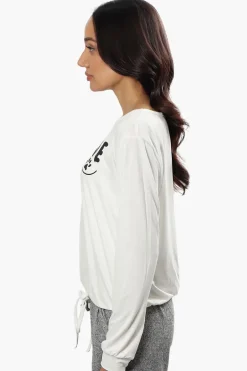 Cuddly Canuckies Pawsitive Vibes Print Pajama Top - White