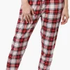 Cuddly Canuckies Plaid Jogger Pajama Pants - Red