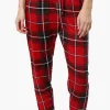 Cuddly Canuckies Plaid Jogger Pajama Pants - Red