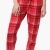 Cuddly Canuckies Plaid Jogger Pajama Pants - Red