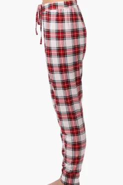 Cuddly Canuckies Plaid Jogger Pajama Pants - Red